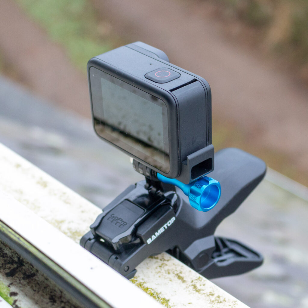 GoPro Hero 9 mounted on a clamp
