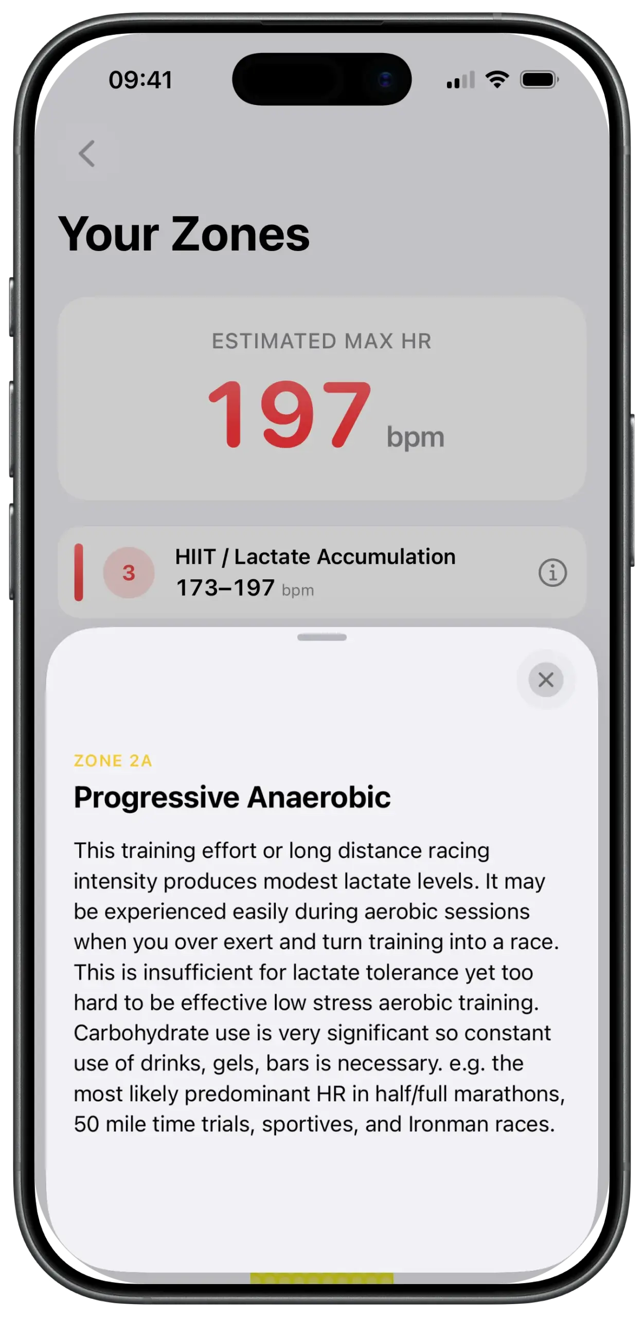 MyZones zone explanation — detailed description of each training zone